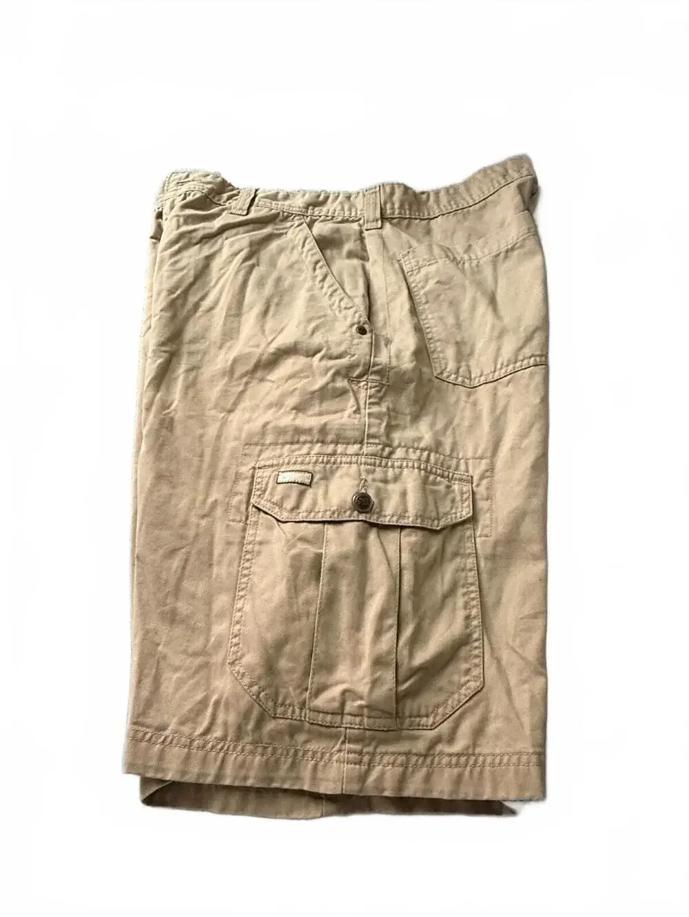 Vtg Mecca USA Mens Cargo Shorts Size 36 Baggy Khaki Tan Cotton Hip Hop Y2K